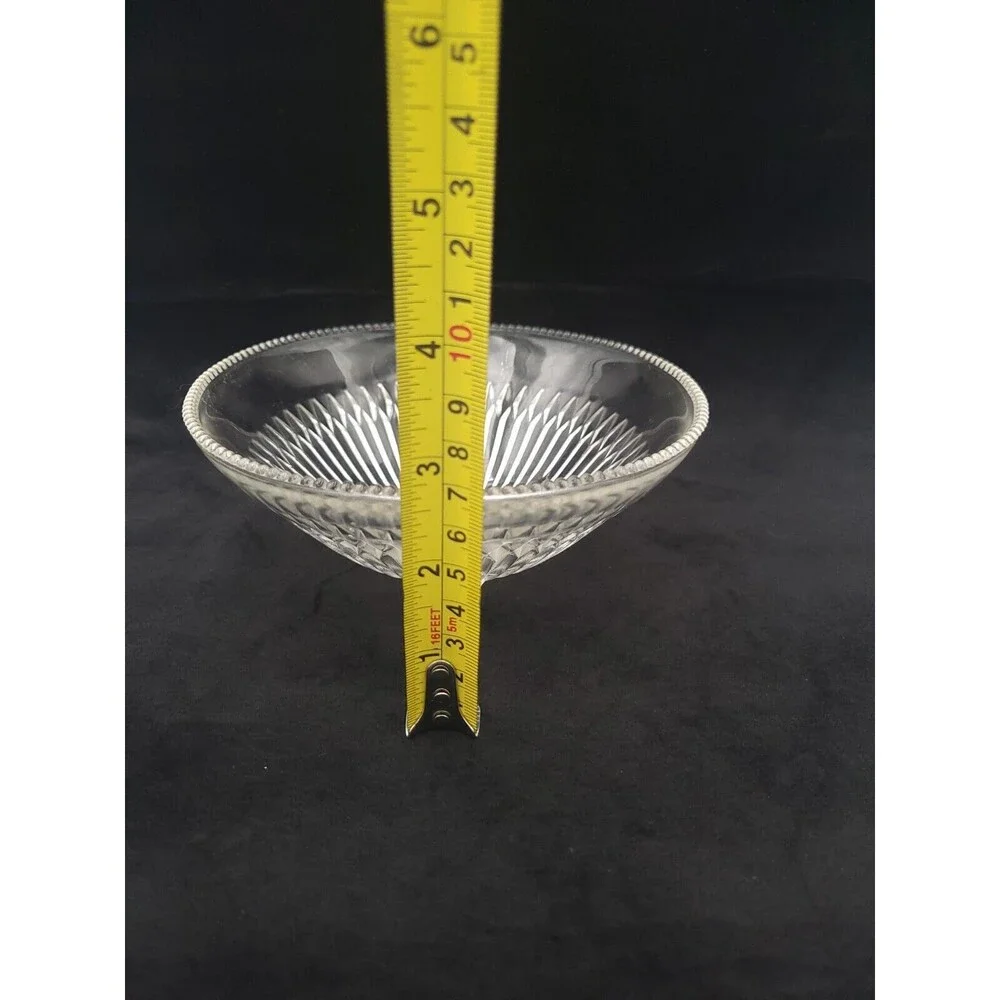 Vintage‎ Jeanette Clear Glass Elegant Candy Bowl Dish Three Footed Ribbed